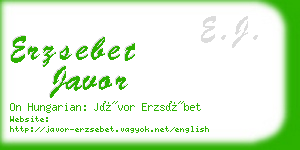 erzsebet javor business card